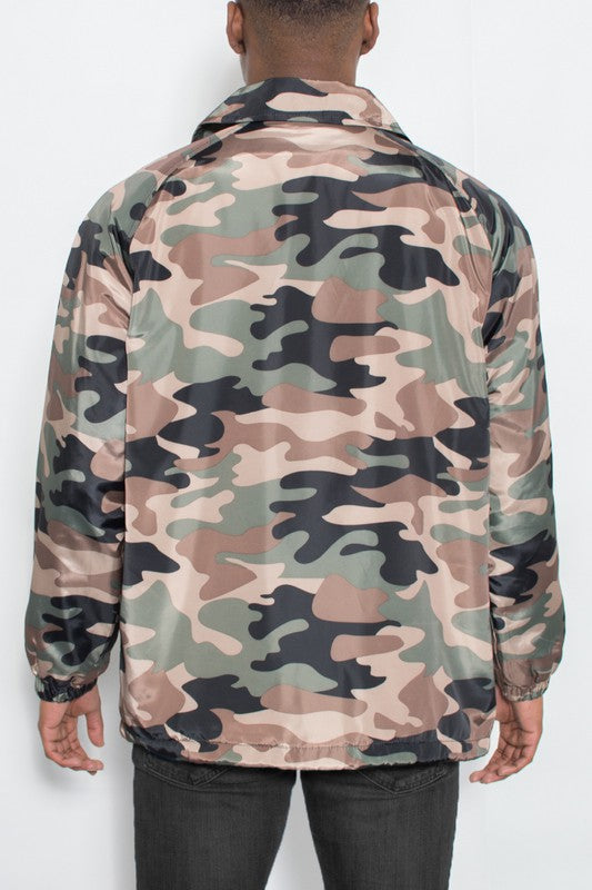 Camo Print Coachs Jacket