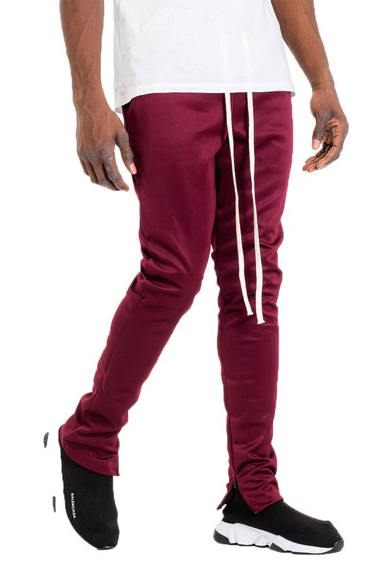 SOLID COLOR PLAIN BASIC TRACK PANTS