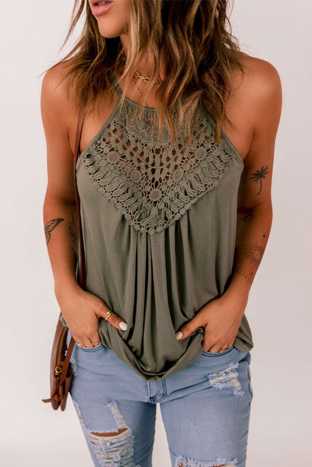 Crochet Lace Detail Tank Top